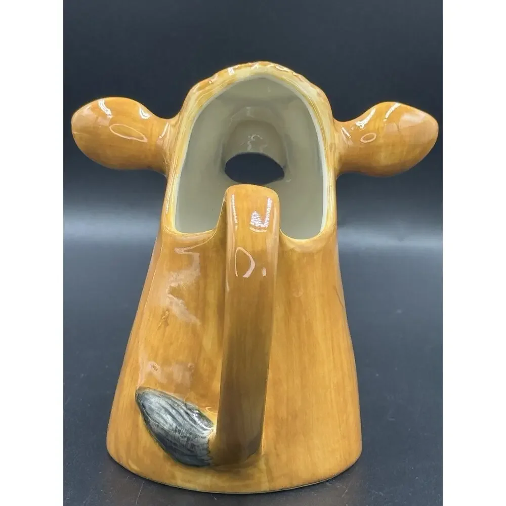 Quail Ceramics Jersey Cow Milk Jug Pitcher Large Brown Animal Creamer